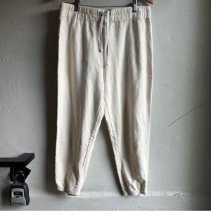 James Perse Women’s Solid‎ Sweatpants 100% Cotton with 23” Inseam Sz L/3 Ivory